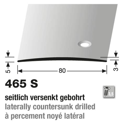 Küberit Übergangsprofil Alu 80 Mm Typ 465 S 100 Cm Silber F4