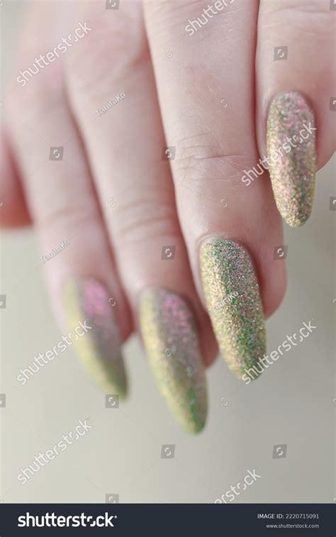 Female Hand Long Nails Nude Beige Stock Photo 2220715091 Shutterstock
