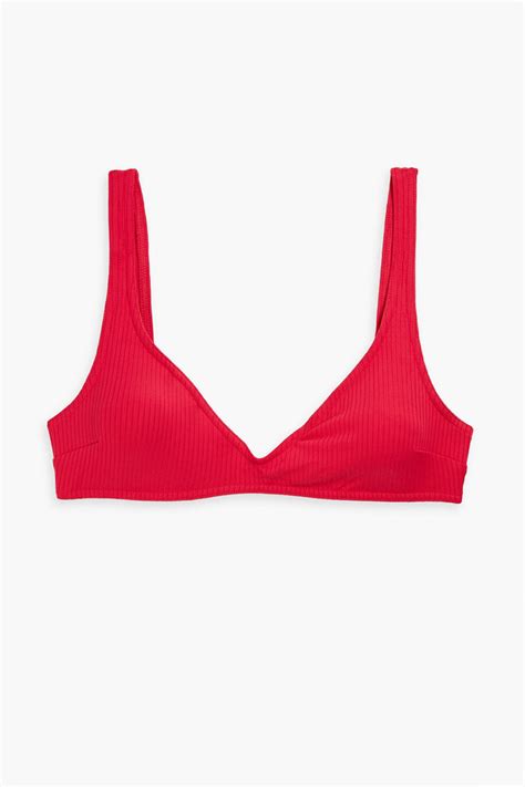 Zimmermann Ribbed Triangle Bikini Top Shopstyle Two Piece Swimsuits