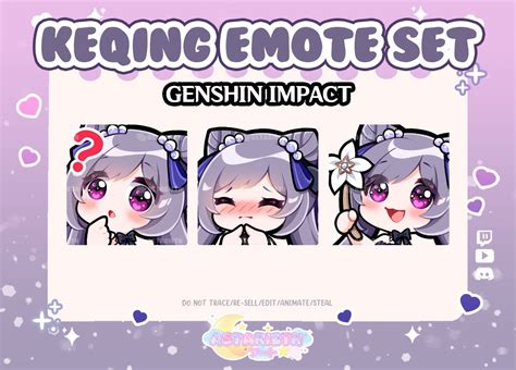 Genshin Impact Keqing Emote Set For Twitchdiscord Etsy Australia