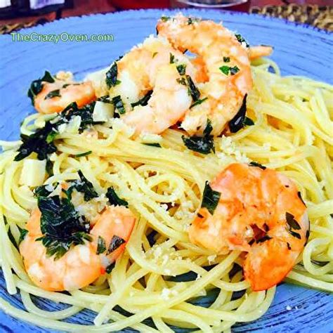 Spaghettis express aux crevettes à lail et au persil de the crazyoven