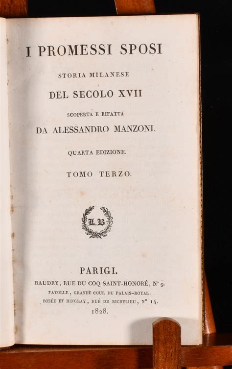 I Promessi Sposi Storia Milanese Del Secolo Xvii By Alessandro Manzoni