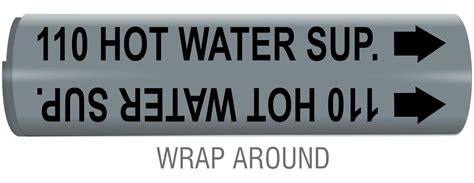 Hot Water Sup Snap Around And Strap On Pipe Marker Claim Your Discount