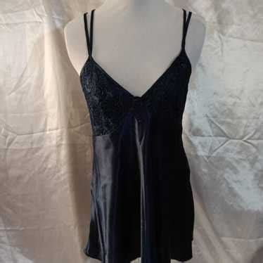 Vintage Inner Most Satin Sexy Lingerie Baby Doll Navy Gem