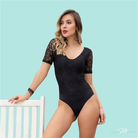 Body Feminino De Renda Manga Decote V Casual Elegante Bore Lingerie Preto Sexy Shopee Brasil