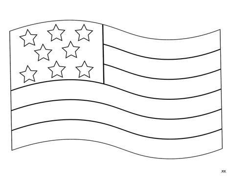 American Flag Coloring Pages & Templates - Printable Flag Template-5