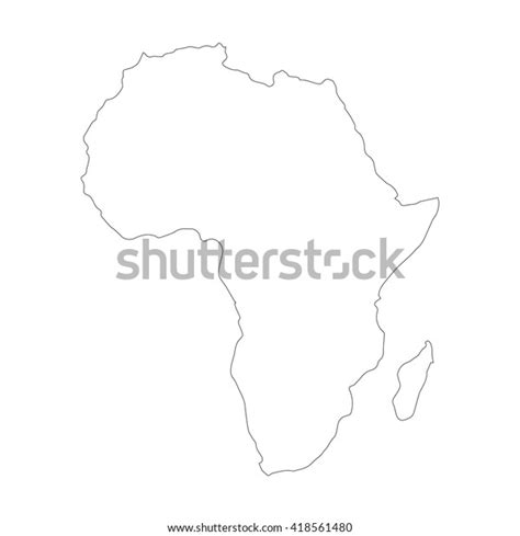 Vector Map Africa Outline Map Isolated Stock Vector Royalty Free