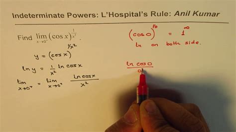 Indeterminate Powers L Hopital S Rule Trigonometry Application Youtube