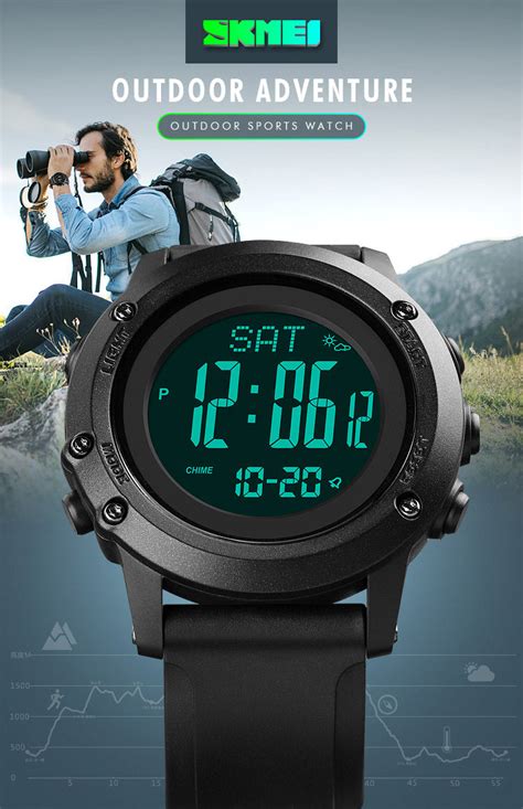 SKMEI 1793 Altimeter and Compass Watch w/ Thermometer & Pressure ...