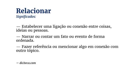 O Que Significa Relacionar - Significado de Relacionar - Diciteca