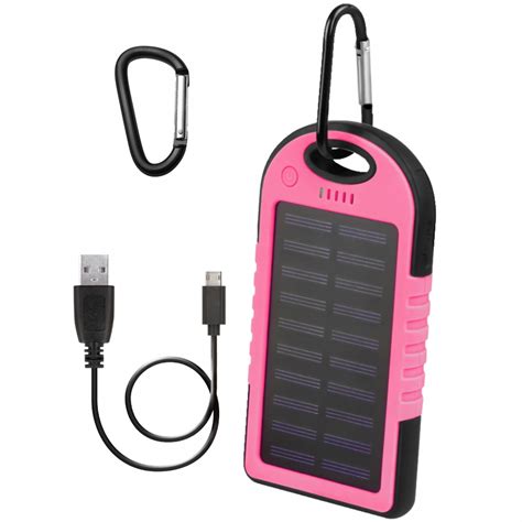 Power bank powerbank solarny 5000 mAh RÓŻOWY Sklep Opinie Cena w