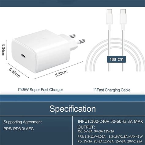 Incarcator Type C Super Fast Charge W Cablu M Compatibil Samsung