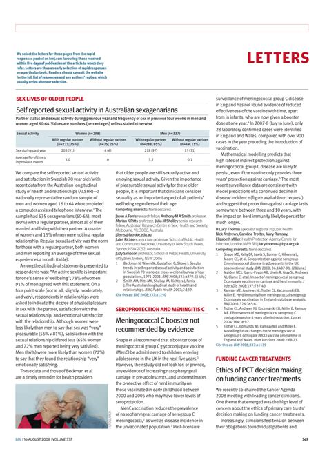 Pdf Sex Lives Of Older People Self Reported Sexual Activity In Australian Sexagenarians