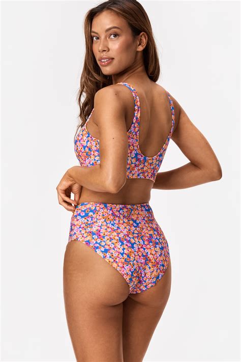 Florencia Bikini Top Fleur Orange I Quick Drying I Stronger