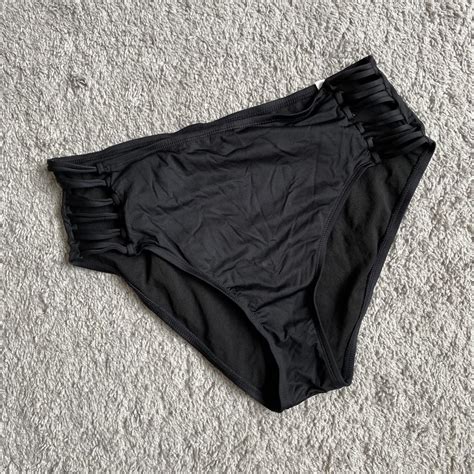 Shade Shore Black Bikini Bottoms Side Cutout High Depop