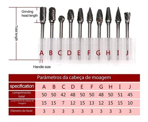 Kit Jogo Fresas Lima Rotativa Metal Duro Para Dremel