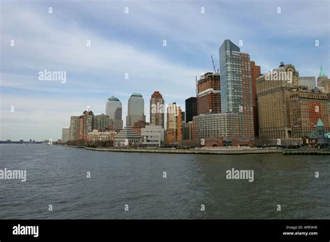 View Of Manhatten New York From The Water Stock Photo Alamy