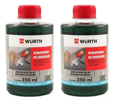 2 Removedor De Ferrugem Limpa Chassi Oxidação Wurth 250ml MercadoLivre