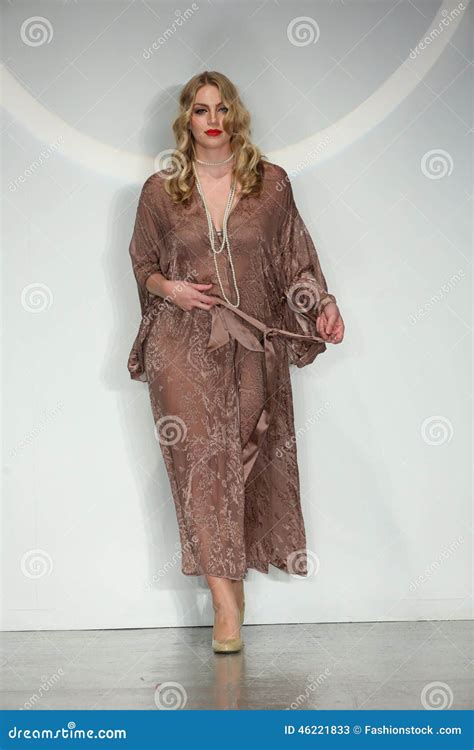 NEW YORK NY OCTOBER A Model Walks Runway At Finale Runway Show During Lingerie Fashion