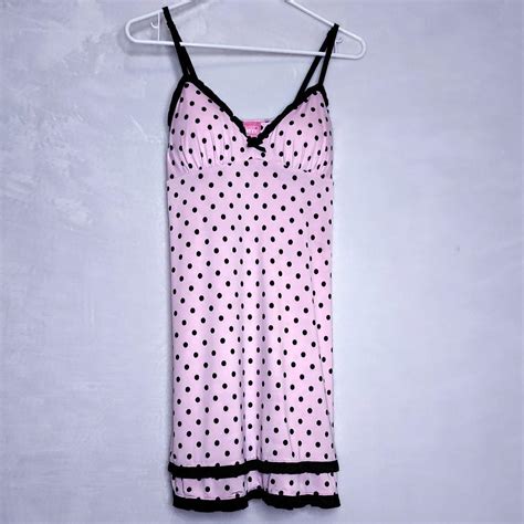 Soft Pink Lingerie Cami With Black Polka Dots Depop