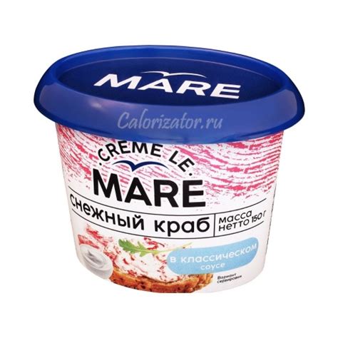 Паста Балтийский берег Снежный краб в классическом соусе - калорийность ...