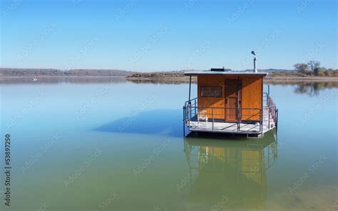 Houseboat at Orava reservoir (Oravska Priehrada) Stock Photo | Adobe Stock