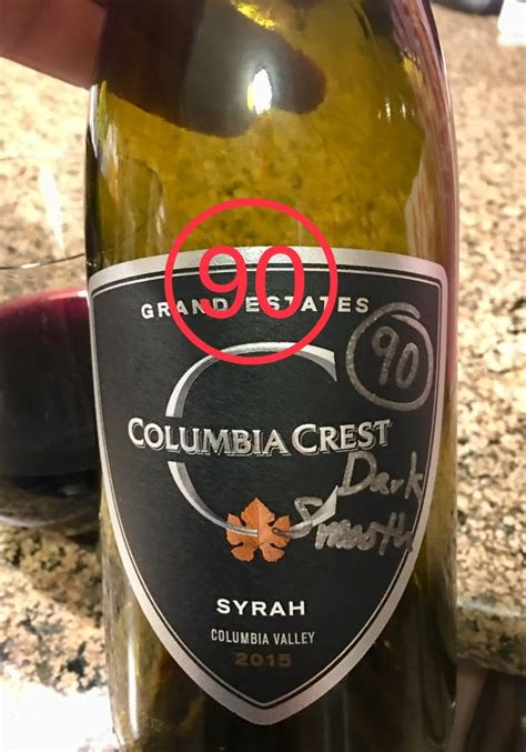 Columbia Crest Syrah Grand Estates Usa Washington Columbia