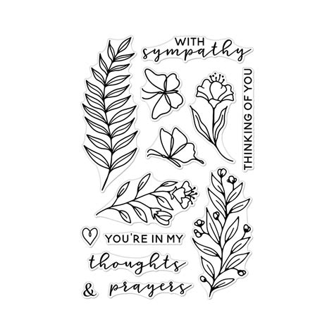 With Sympathy Clear Stamp Set Hero Arts