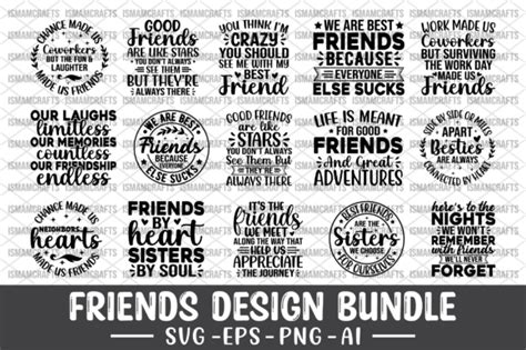 friends design bundle svg graphic  ismamcrafts creative fabrica