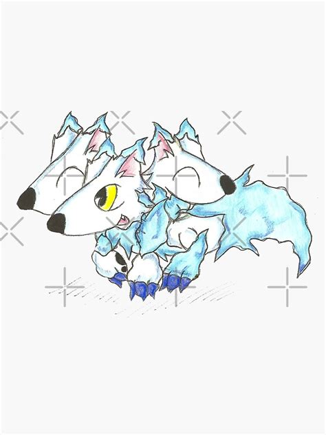 Ice Cerberus Pup Sticker By Kokeefeart Redbubble