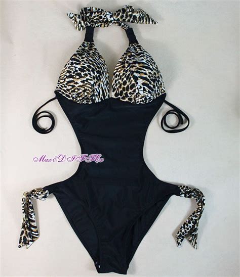 Sexy Hot Leopard Print Yellow One Piece MONOKINI SWIMWEAR Swimsuit Bikini Size M L XL Off The