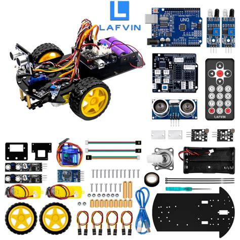 [ready Stock] Lafvin 2wd Smart Robot Car Chassis Kit For Arduino Uno R3 Free Tutorial Diy Toys