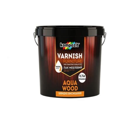 Лак мебельный Kompozit AQUA WOOD шелковисто-матовый 0,75л | цена ...