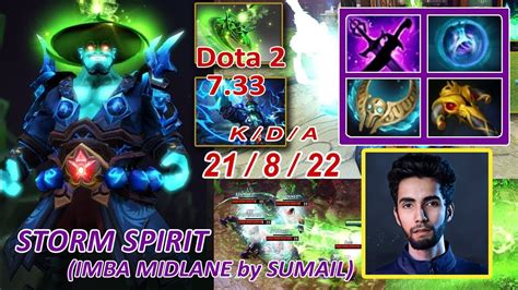 SUMAIL Storm Spirit Midlane 21 KILLS Highlights And Gameplay Dota 2