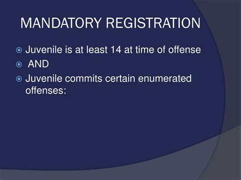 PPT JUVENILE SEX OFFENDER REGISTRATION PowerPoint Presentation Free