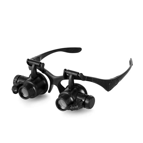 Head Mount Magnifier With Led Light Lightweight Magnifying Lens Glasses Headband Headset Loupe