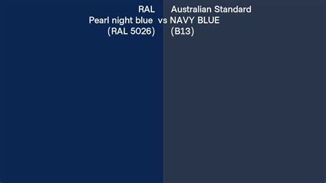 RAL Pearl Night Blue RAL 5026 Vs Australian Standard NAVY BLUE B13