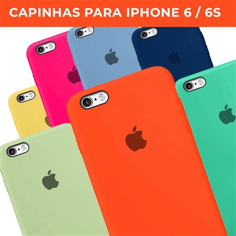 Capinhas Para O Iphone 6s - Capinha case iPhone 6/6s normal silicone aveludado (IPHONE COM LOGO ...