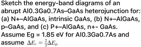 Solved Sketch The Energy Band Diagrams Of An Abrupt Al Ga As Gaas