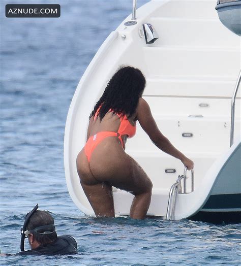 Angela Simmons Sexy In An Orange Bikini With Friends In Barbados Aznude