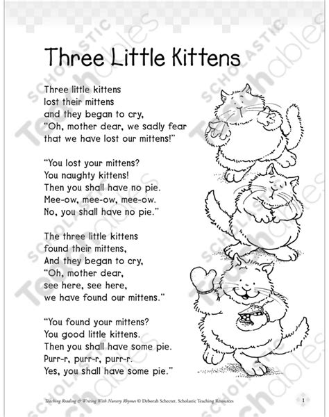 nursery rhyme   kittens poem  ashley nugent blog