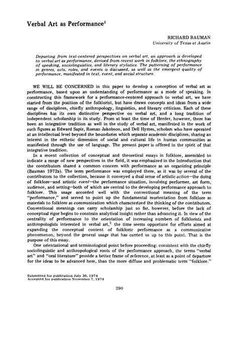 verbal art  performance