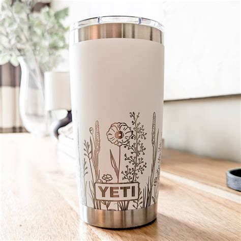 20oz 360 Wildflower Laser Engraved Yeti Tumbler Etsy