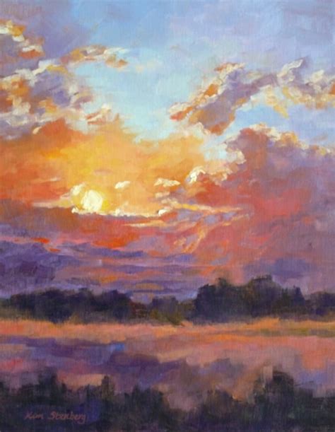 Sunset Spectacular Twilight Sky Clouds Marsh Sunburst Original