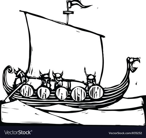 Viking Ship Royalty Free Vector Image Vectorstock