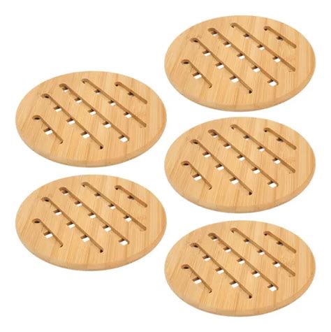 Bamboo Pot Mat 5 Pcs Hot Pad Table Trivet Heat Resistance MercadoLibre