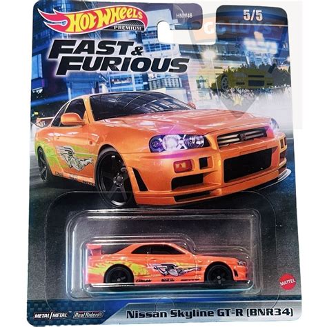 Jual Hotwheels Hot Wheels Premium Fast Farious Nissan Skyline GTr R34 Orange Shopee Indonesia
