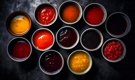premium photo   types  sauces  bowls