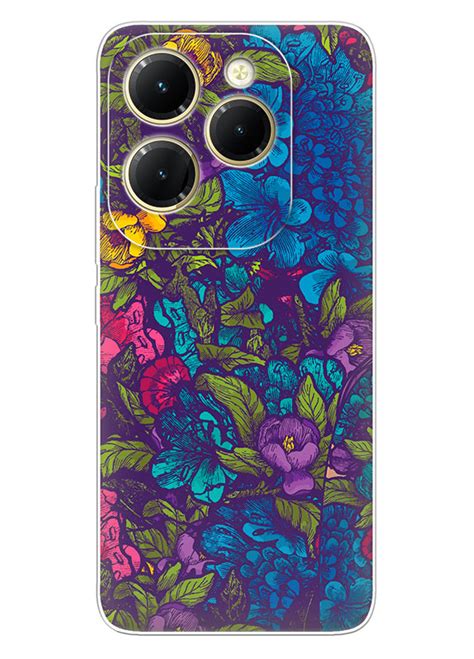 Infinix Hot 40 силиконовый чехол с картинкой Летние цветы