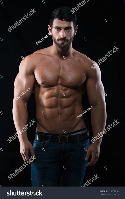 Portrait Handsome Muscular Man Naked Torso Stock Photo Shutterstock